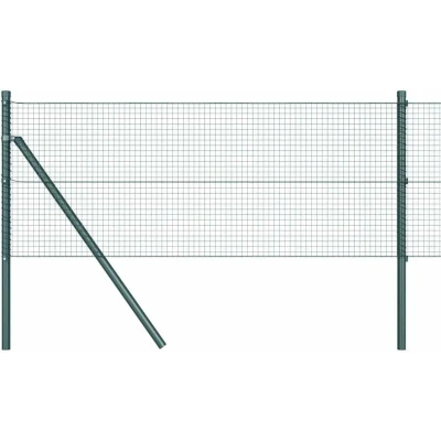 Image of vidaXL Fence Post Set of 2 Green Polyethylene coated steel
