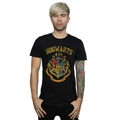 Image of Harry Potter Men&#039;s Hogwarts Varsity T Shirt Black Large