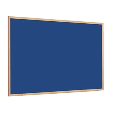 Image of Magiboards Slim Frame Blue Felt Noticeboard Wood 1500x1200mm