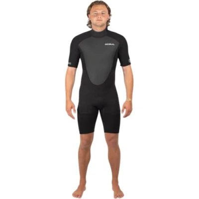Image of Gul Mens Response 3/2mm Back Zip Shorty Wetsuit Black Easy Stretch