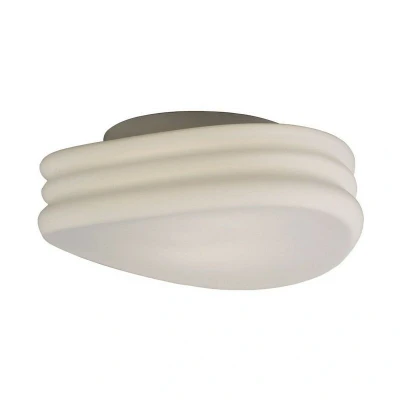 Image of Mediterraneo Flush Ceiling, Wall 2 Light E27 Medium, Frosted White Glass