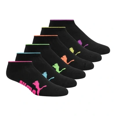 Image of Puma Women&#039;s Half Terry Runner Socks 6 Pack, Black, 9 11