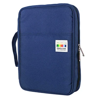 Image of YOUSHARES 166 Slots Colored Pencil Case, 110 Gel Pens fo Coloring Case Organizer, Handy Multilayer Color Holder for Glitter Pens, Refills, Pencils Adults &amp; Artist (Blue)
