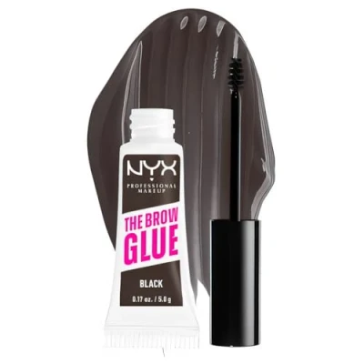 Image of NYX Professional Makeup Tinted Brow Glue, Instant Eyebrow Styler, Laminated Look, The Black