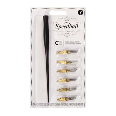 Image of Speedball C Style Pen Set 1 Penholder w/ 6 Nibs