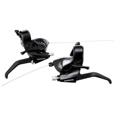 Image of Shimano ST EF41 EZ fire Plus STI Set for V Brakes, 3x6 Speed, 2 Finger Lever, Black