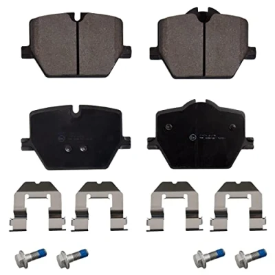 Image of 34206888835 Brake pad set FEBI BILSTEIN 173779 Rear Axle prepared for wear indicator with fastening material attachment BMW: 3 Saloon