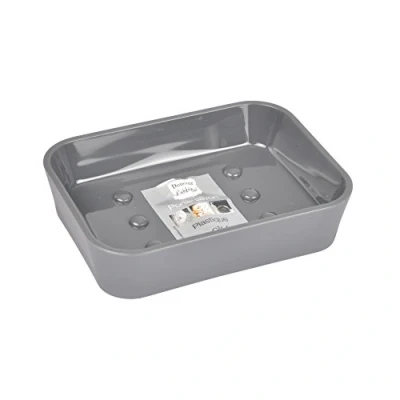 Image of Douceur d&#039;Intérieur Soft Touch Soap Holder, 12 x 9 3 cm anthracite