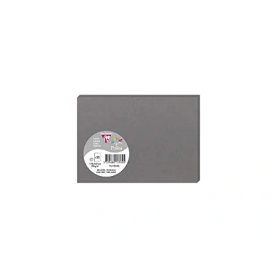 Image of Clairefontaine Ref 1353C Pollen Card (Pack of 25 Sheets) 110 x 155mm Sized, Acid Free, Inkjet &amp; Laser Compatible, Easy to Write On, 210gsm Dark Grey