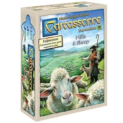 Image of Z Man Games Carcassonne Hills &amp; Sheeps Board Game EXPANSION 9 Ages 7 and up 2 6 Players 45 Minutes Playing Time