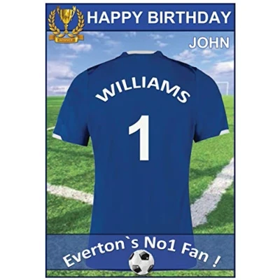 Image of Personalised Everton Jersey Football Birthday Card (19 20)
