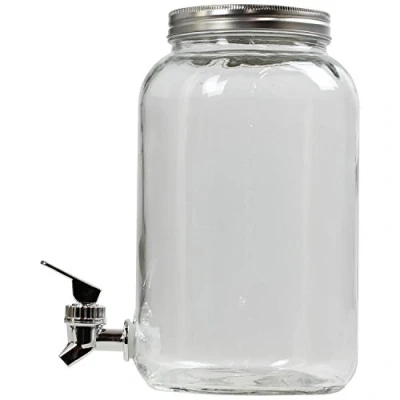 Image of Clear Glass Drinks Dispenser with TAP 3L Juice Water Milk Cocktail JUG
