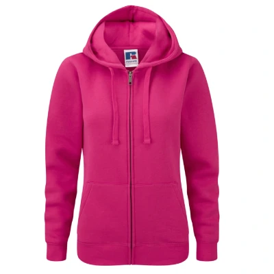 Image of Russell Ladies Premium Authentic Zipped Hoodie (3 Layer Fabric) (XS) (Fuchsia)