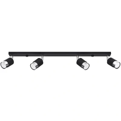 Image of Nero Ceiling Spotlight Bar, Black/Chrome, 4x GU10
