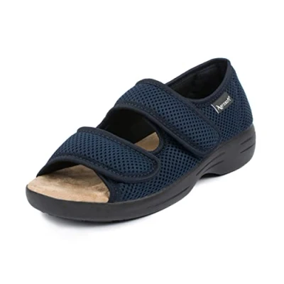 Image of Aerosoft rehab sandal Stretch 06, for men and women, pressure free, anti slip, swollen feet (blue, uk_footwear_size_system, adult, numeric, medium, numeric_4_point_5)
