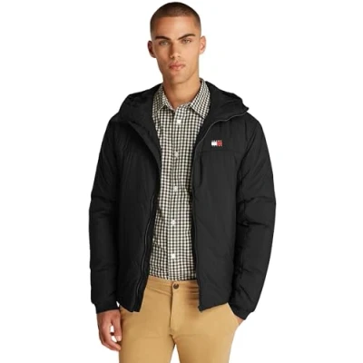 Image of Tommy Jeans Men’s Water Repellent Poly Jacket, Black (Black), XS
