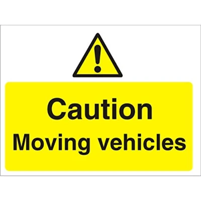 Image of Seco Caution Moving Vehicles Sign, 600mm x 450mm 4mm Fluted Board