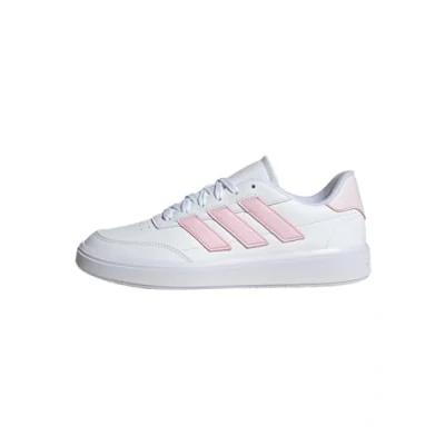 Image of adidas Women&#039;s Courtblock Shoes, Cloud White/Clear Pink/Almost Pink, 3.5 UK