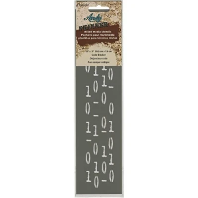 Image of Andy Skinner Mixed Media Code Breaker 12x3 Stencil, Grey, 8 x 31 0.3 cm