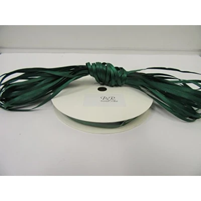 Image of 1 roll of 3mm x 50 metres Satin Ribbon Emerald Dark Green Double Sided 3 mm