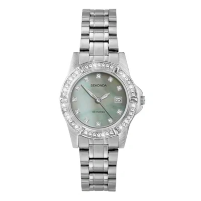Image of Sekonda Women&#039;s Analog Japanese Quartz Watch with Stainless Steel Strap 40652