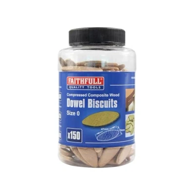 Image of Faithfull Wood Joining Biscuits For Woodworking &amp; Joinery No.0 (Tub of 150)