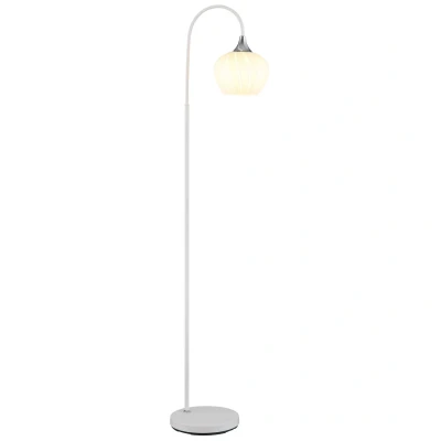 Image of Maxy Arc Glass Floor Lamp White Matt Opal Shade 1x E27