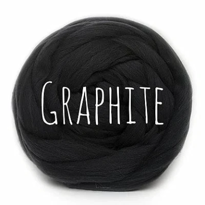 Image of Chunky Wool Graphite for arm Knitting Blanket Weaving Felting Jumbo Yarn Giant Soft 100g (0.22lb)