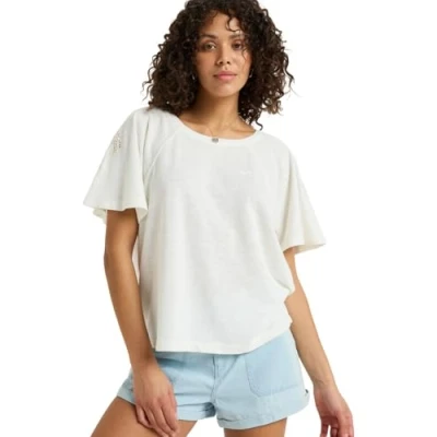 Image of Roxy TIME FOR PALM TREE Basic Tshirt, Women&#039;s, Size: Small, Egret