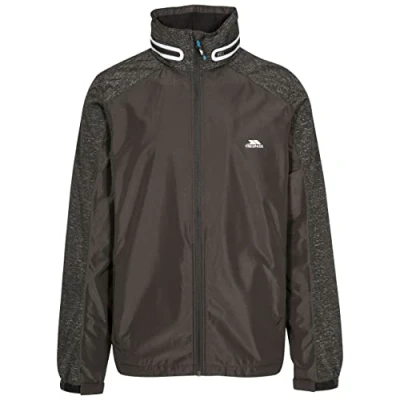 Image of Trespass Prominent, Reflective Print, XS, Waterproof Cycling Jacket with Concealable Hood for Men, Grey, X Small