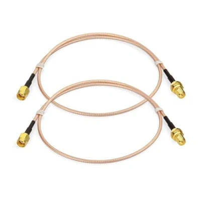 Image of Bingfu WiFi Aerial Antenna Extension Coaxial Cable RP SMA Male to Female Bulkhead Mount RG316 60cm (2 Pack) for Wireless PCI Express PCIE Network Card Adapter Router