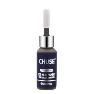 Image of CHUSE T204 Microblading Micro Pigment Permanent Makeup Tattoo Ink Cosmetic Color Light Brown Passed SGS,DermaTest 12ml (0.4fl.oz)