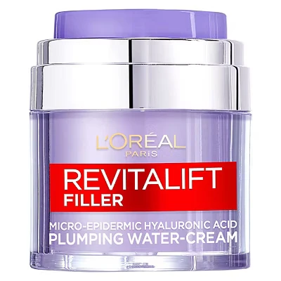 Image of L’Oréal Paris Revitalift Filler Replumping Water Cream, Reduce Fine Lines Appearance, Replumps, Hydrates and Locks in Moisture, Enriched with Micro, Micro Epidermic Hyaluronic Acid, 50ml