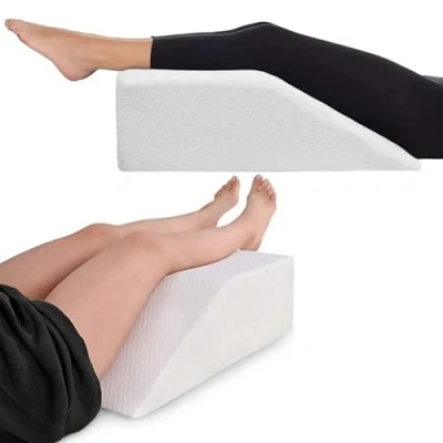 Image of Porter and Lambert Leg Pillow Elevating Wedge Upholstery Foam Rest Ideal for Surgery Breathable &amp; Washable Quilted Cover Reduces Knee, Ankle Pain Improves Circulation (Leg Pillow)