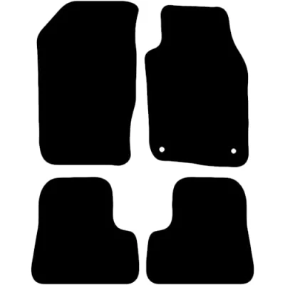 Image of Carsio Carpet Car Mats For Peugeot 206 1998 2007 2 clips Tailored Fit Floor Mat Set Complete Accessory Black Custom Fitted All Weather, Anti Slip Backing &amp; Trim
