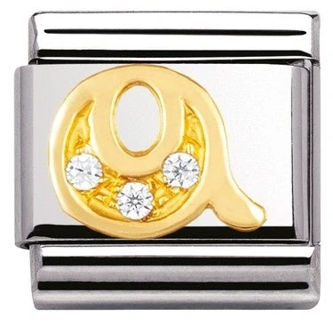 Image of Nomination Cubic Zirconia Q Charm Stainless Steel