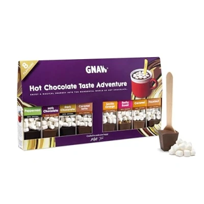 Image of Gnaw Taste Adventure Hot Chocolate Gifts,Rich Gift Set, 8 Delicious Sets, Tasty With A Range Of Stirrers, Choc &amp; Marshmallows Included