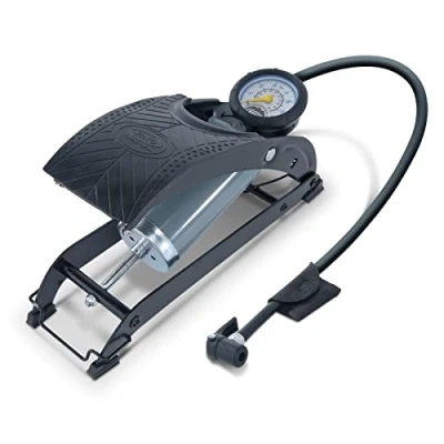 Image of Ring RFP1 Single Barrel Footpump, with Footplate Clips and Adaptor Set, Black
