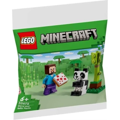 Image of LEGO Minecraft Steve and Baby Panda 30672 Polybag