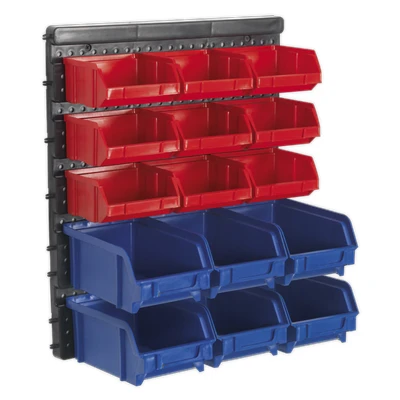 Image of Sealey Bin Storage System Wall Mounting 15 Bins