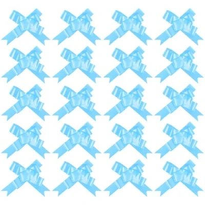 Image of LOVETRENDS Pull Bows Baby Blue Pack of 20 Ribbons for Making Butterfly Great Present Wrapping and as a Party Decoration