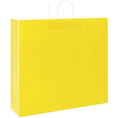 Image of vidaXL Paper Bags 50 pcs with Handles Yellow 54x15x49 cm