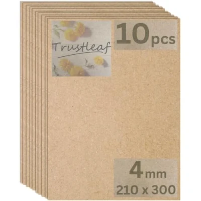 Image of Trustleaf 4mm Sheets of MEDITE Premier MDF 210mm x 300mm, A4 Approx. Pack 10