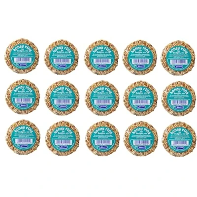 Image of LEEWAY WOODWORK JOHNSONS HONEY RINGS FOR BUDGIES PACKS 25G EACH PARAKEETS CAGE TREATS SEEDS (15X RINGS)