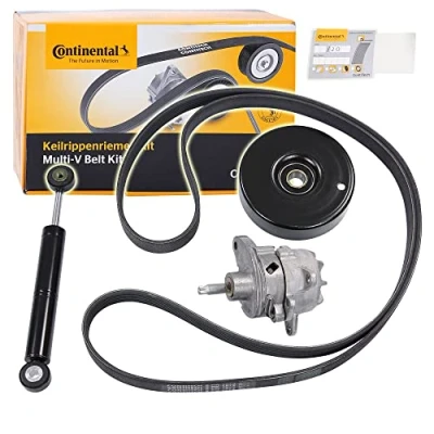 Image of 6PK1873 V ribbed belt set CONTITECH 6PK1873K4 with tensioner pulley damper MERCEDES BENZ: C Class T modell, SLK, Saloon