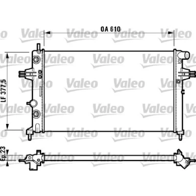 Image of 1300196, 1300214, 1300257, 9011948 Engine radiator VALEO 732549 Aluminium 378mm 600mm 23mm without coolant regulator Mechanically jointed cooling fins