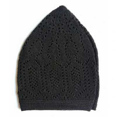 Image of Men&#039;s Skull Cap Muslim Islamic Prayer Hat Topi Kufi (One Size, Black Mercan)