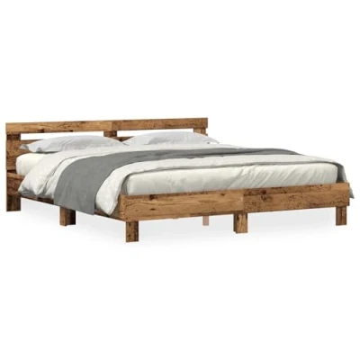 Image of vidaXL Bed Frame Rustic Old Wood Solid Reclaimed 200 x cm Tough