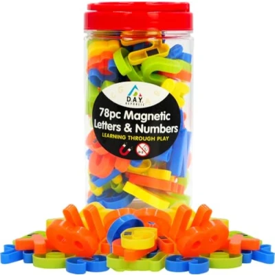 Image of 78 Magnetic Fridge Letters Numbers &amp; Symbols Children Educational ABC Alphabet Learning Toy Great For Preschool Spelling Counting Home School Games