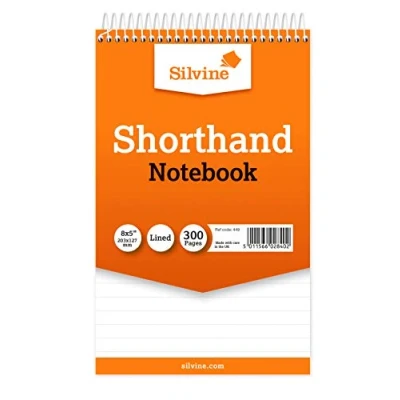 Image of Silvine 8x5&quot; Reporter&#039;s Spiral Shorthand Notebook with 300 Pages (Pack of 5)